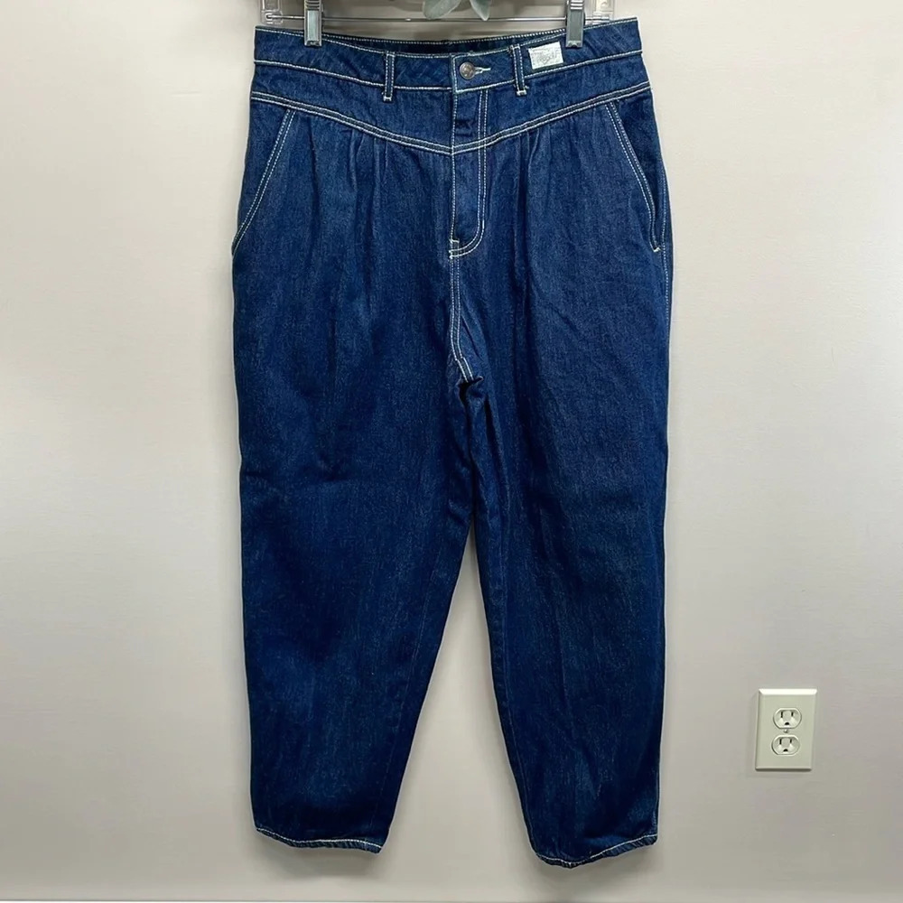Vintage Sasson High Waisted Yoke Front Dark Wash Denim Jeans Missy Size 16